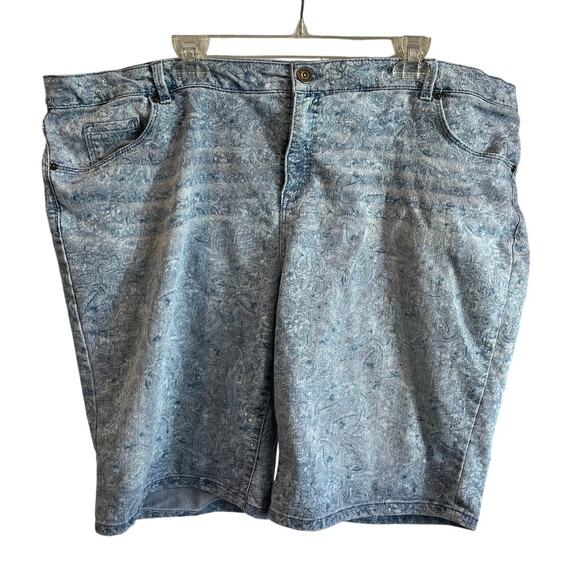 Gloria Vanderbilt Joslyn Plus 22W Denim Bermuda Shorts – Acid Wash Stretch Jean - Picture 1 of 14